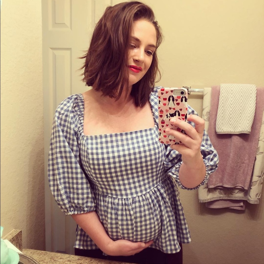 Blue Gingham Top